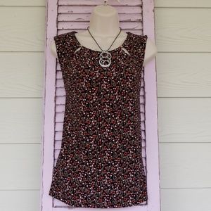 💗 TOMMY HILFIGER Multi-Color Shell w Shelf Bra Top Blouse M